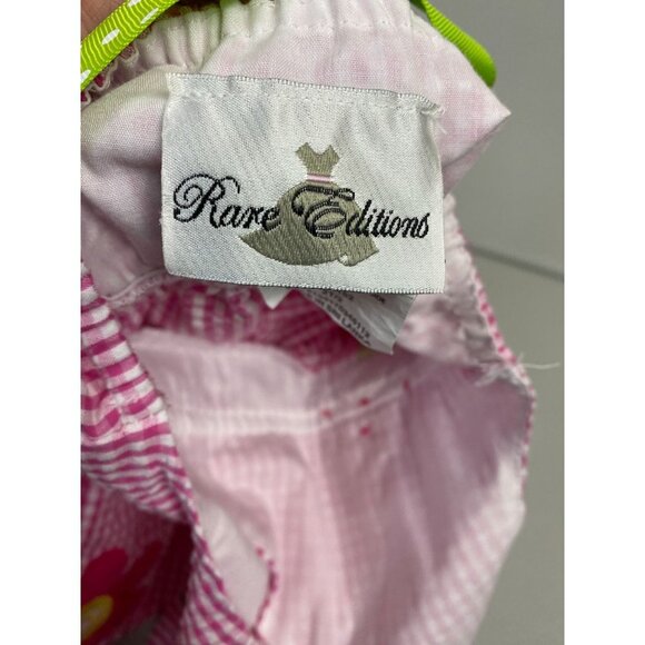 Rare Editions Pink Halter Kids Dress size 2T Gingham Plaid Floral Barbie Pinup - Picture 3 of 8